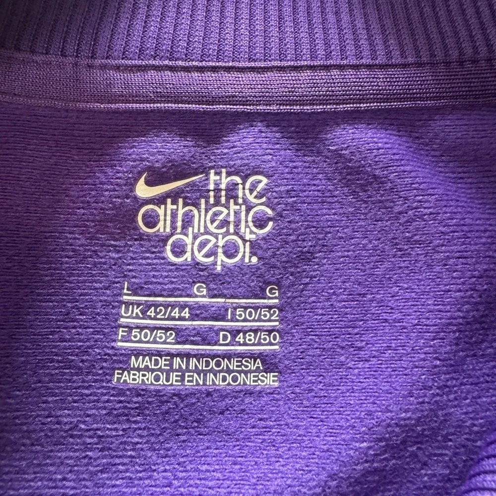 Nike Athletic Dept Track Jacket Purple Grey Colorblock Full Zip Mock Neck Large